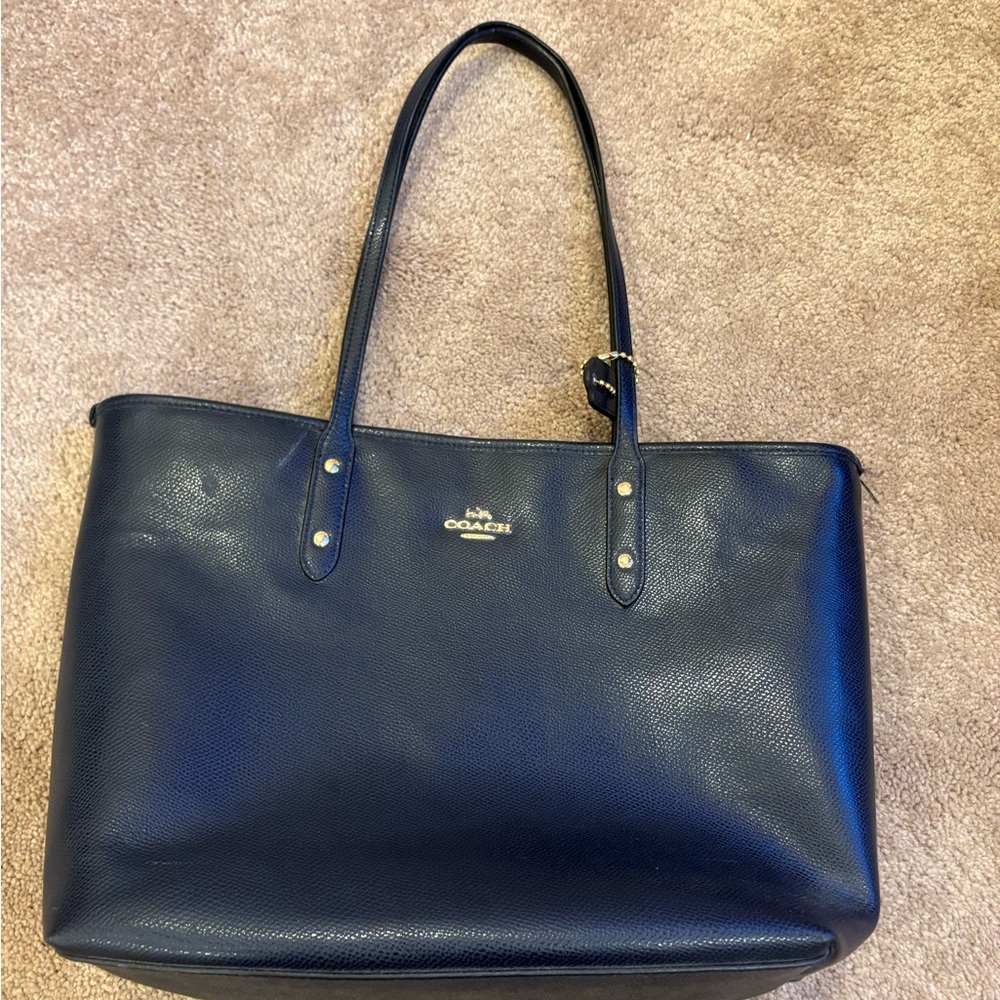 Coach Navy Blue Tote Bag